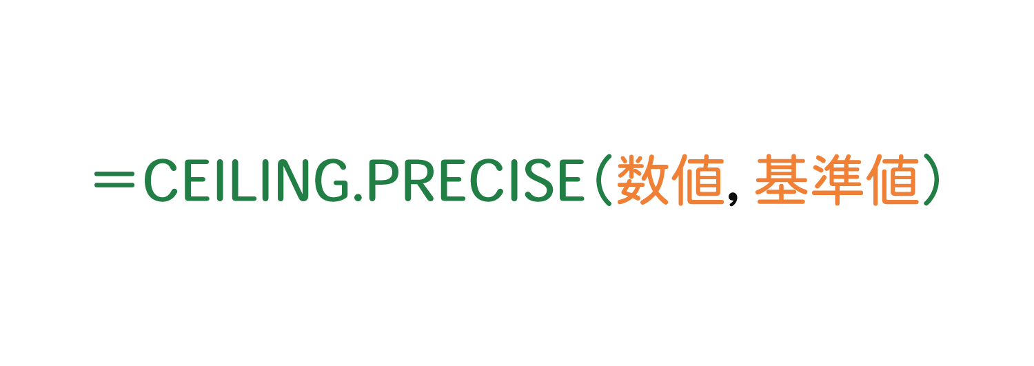 Excelで基準値の倍数に切り上げるCEILING.PRECISE関数の使い方1