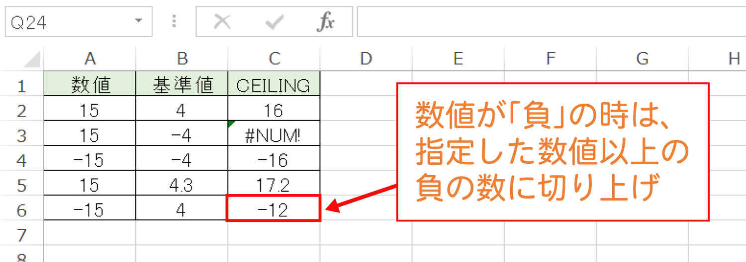 Excelで基準値の倍数に切り上げるCEILING関数の使い方6