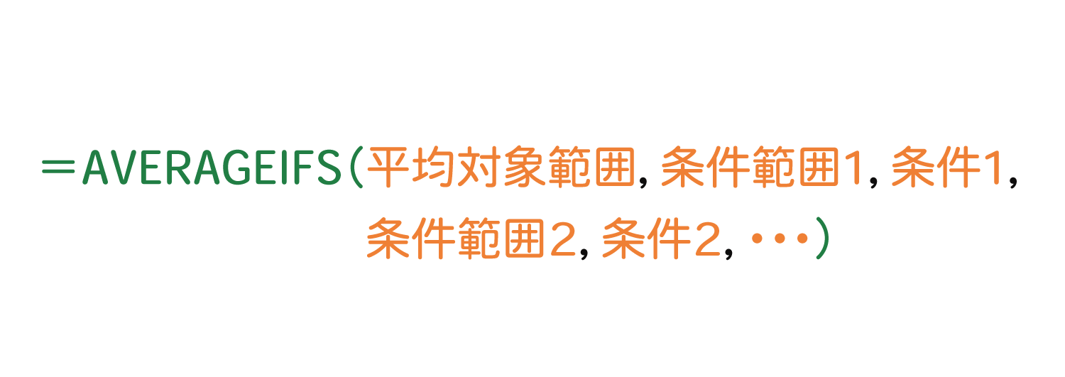 Excelで複数の条件に一致したセルの平均を求めるAVERAGEIFS関数の使い方1