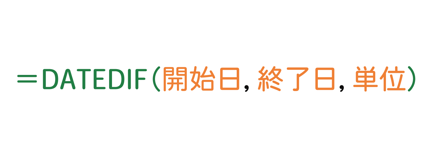 Excelで2つの日付の間の年数・月数を計算するDATEDIF関数の使い方1