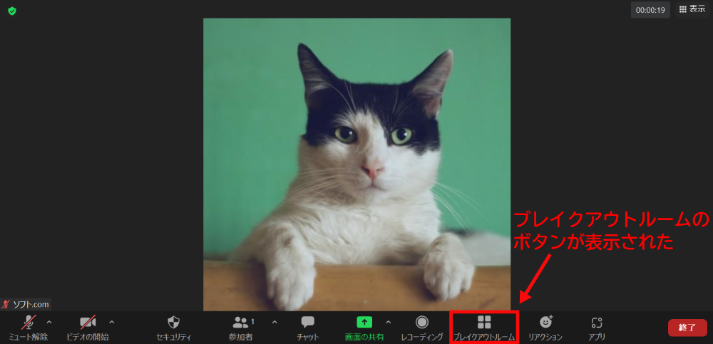 Zoomで「ブレイクアウトルーム」ボタンが見つからない時に表示させる方法4